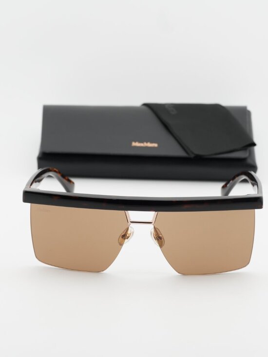 Max Mara MM0072 52E Square Sunglasses - Dark Havana/Brown main image 5